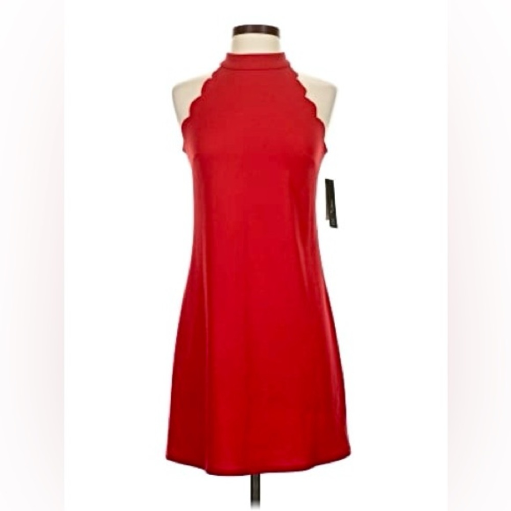 BCX Red NWT Scalloped Halter Cocktail Dress - Women Juniors Size 11